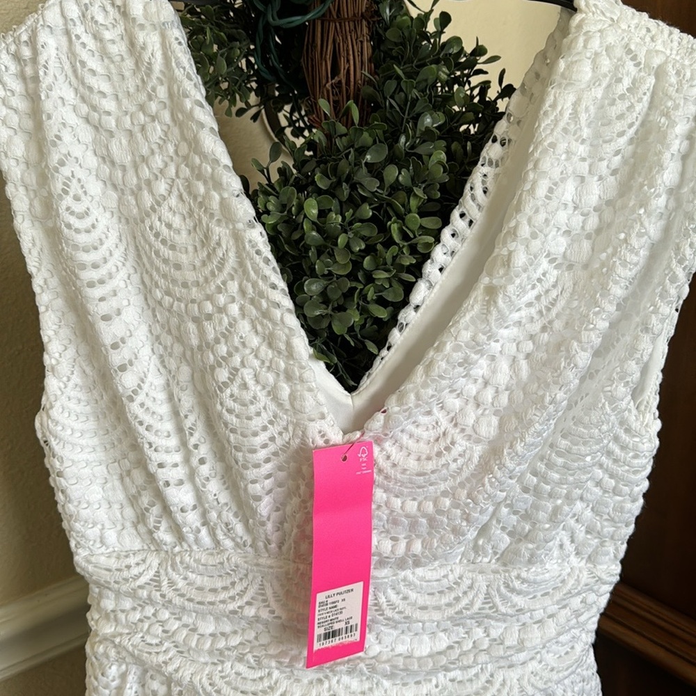 Lilly Pulitzer Faye Lace Ruffle Dress, V neck